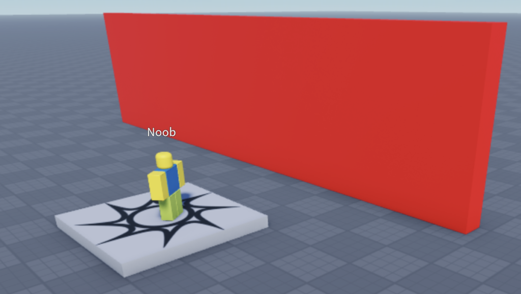 The Noob has successfully used NPC pathfinding to reach the spawn location.