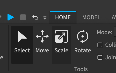 The Scale button is underneath the Home button