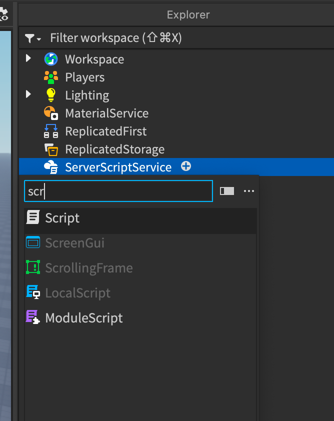 Adding a Script into ServerScriptService on Roblox